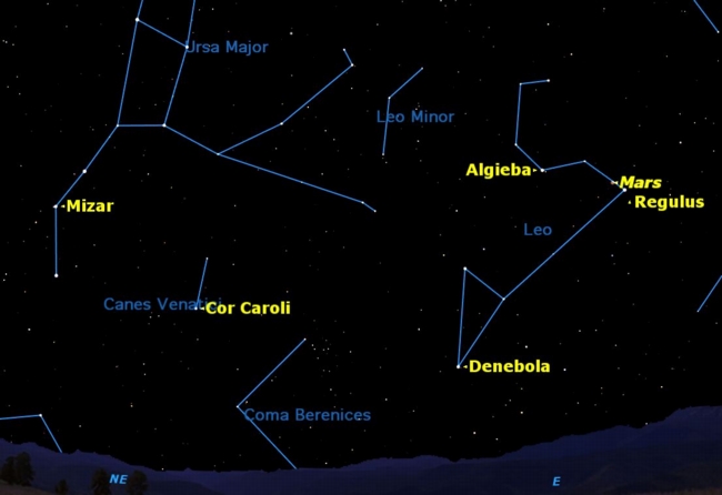 Planet Mars Shines with Bright Star This Week